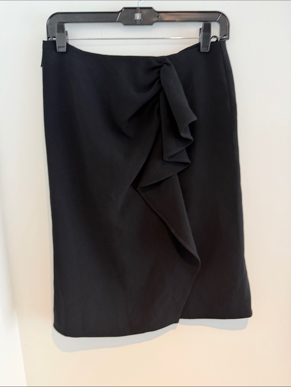 MaxMara Black Ruffle-Front Pencil Skirt